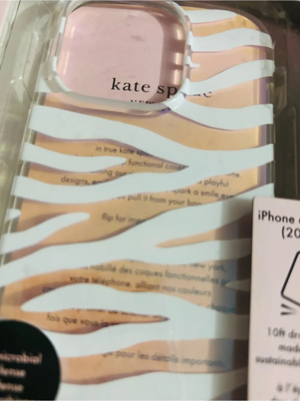 Kate Spade White Zebra Print Protective 14 Pro (6.1” Model)